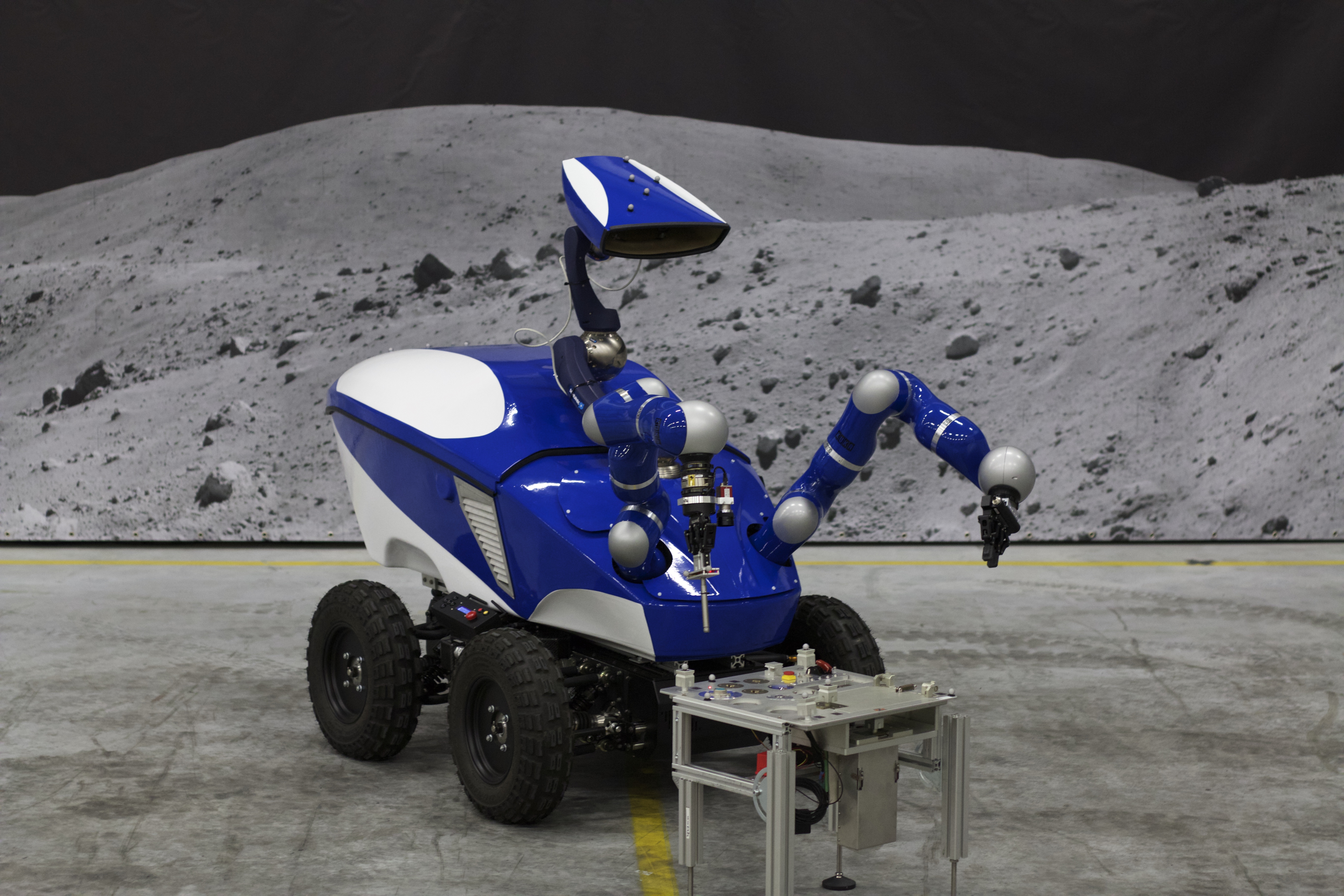Interact rover with dual KUKA arms at the task board